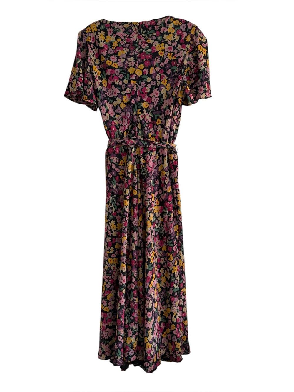 Lauren Ralph Lauren Floral Flutter Sleeve Fit & Flare Dress Black Size 12 NWT - Picture 4 of 11